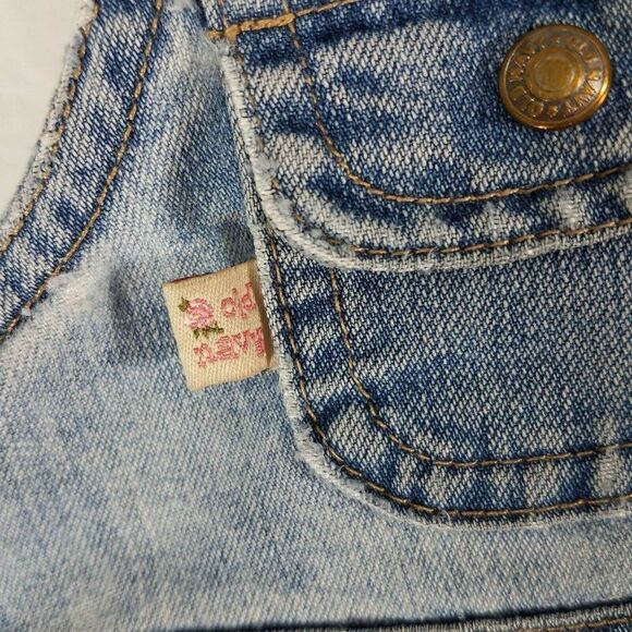 OLD Navy Girls Blue Distressed Denim Bib Overalls Dress 2T Toddler - Picture 5 of 11